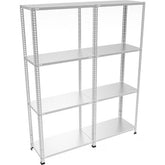 4 Katlı 2 Üniteli Bitişik Galvaniz Çelik Arşiv Depo Kiler Rafı