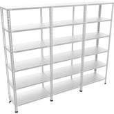 6 Katlı 3 Üniteli Bitişik Galvaniz Çelik Arşiv Depo Kiler Rafı