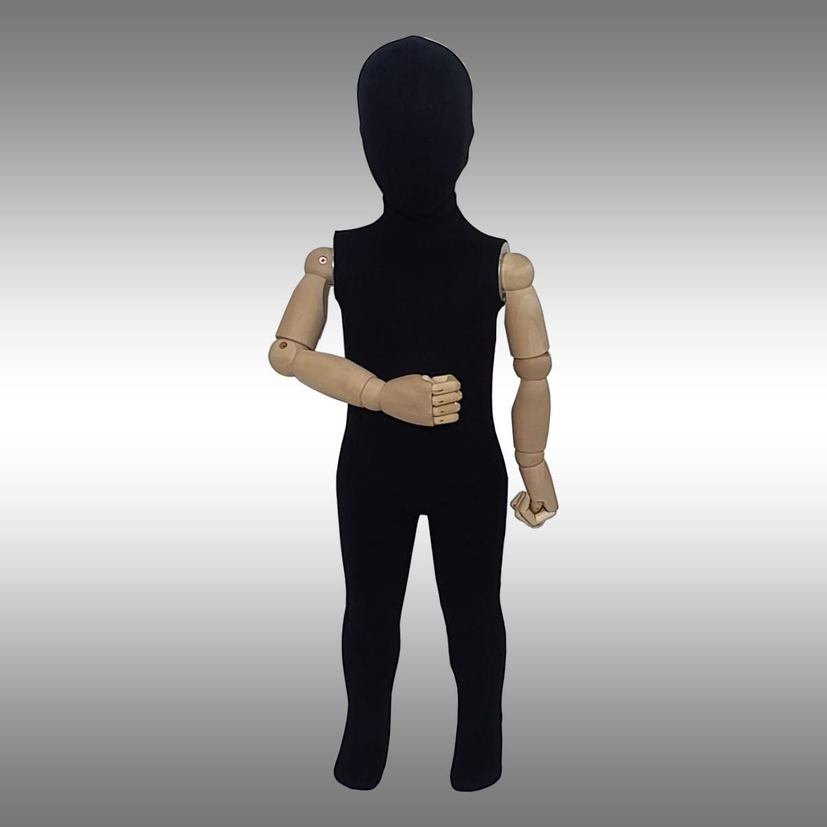 Süet Kumaşlı ve Ahşap Kollu Bızlık Boy Mankeni