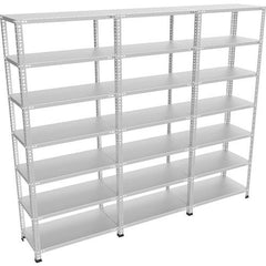 7 Katlı 3 Üniteli Bitişik Galvaniz Çelik Arşiv Depo Kiler Rafı